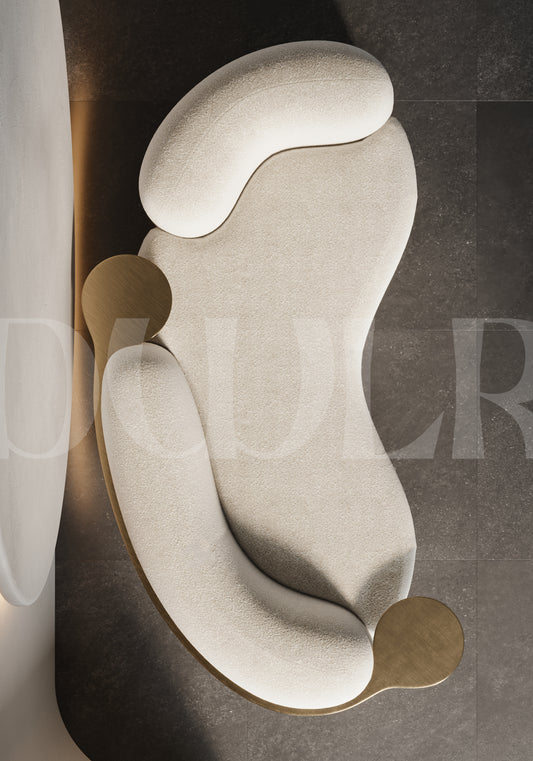 DWLR Bera Sofa with Integrated Table Studio Birdseye Shot | Luxury Sofas & Furniture