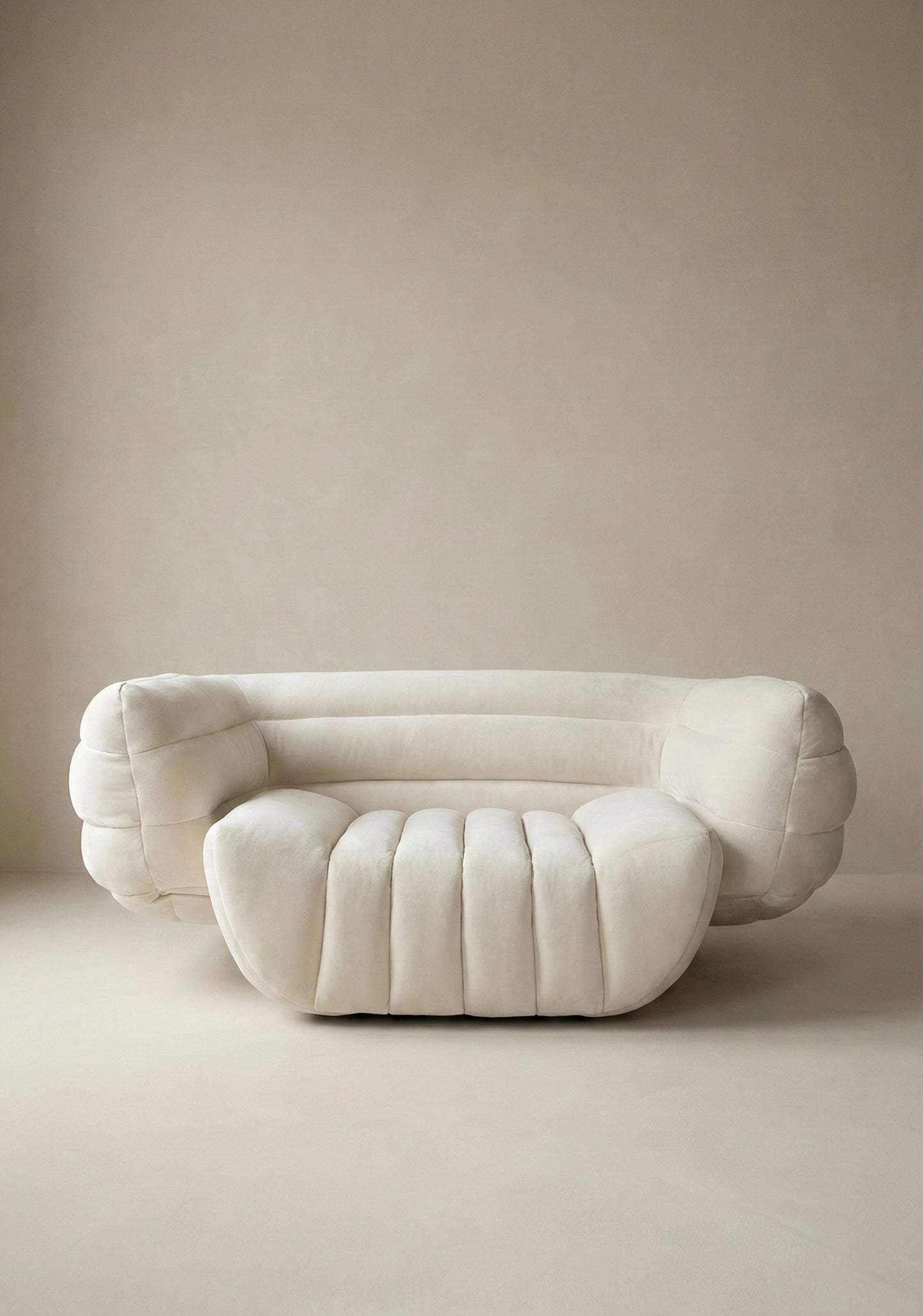 Beige tactile sofa and chair