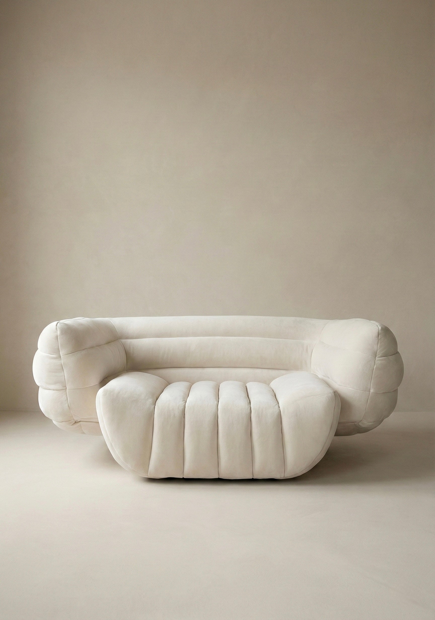 Beige tactile sofa and chair